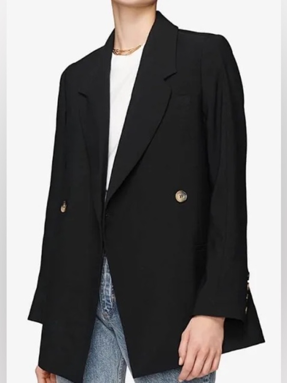 ANINE BING Kaia Blazer Double-Breasted Black Size XS